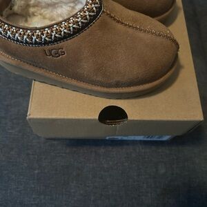 UGG Tan Suede Slip-Ons with Plush Lining